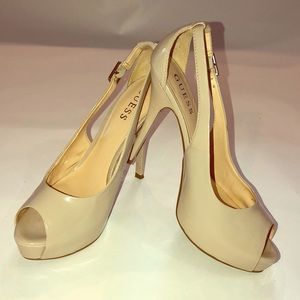 Guess nude patent stilettos